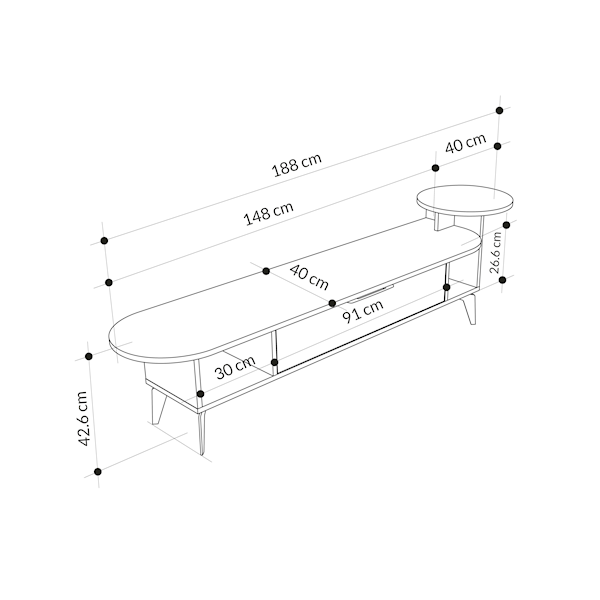 Nc Ada 188 Cm Tv Sehpası 23742.2 ( Lıght Moka ) Görseli
