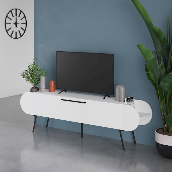 Nc Capsule 195 Cm Tv Sehpası 23749.3 ( Beyaz ) Nc Capsule 195 Cm Tv Sehpası 23749.3 ( Beyaz )