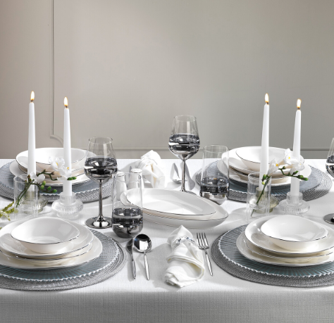 Schafer Dina Yemek Takımı-56 Parça-Platin