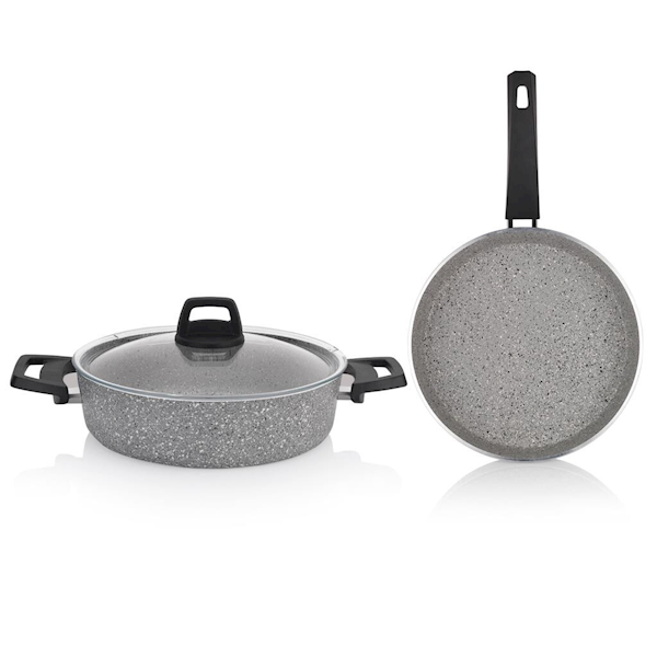 Schafer Eternal Basık Tencere 26cm+tava 26cm-2 Li Set-gri
