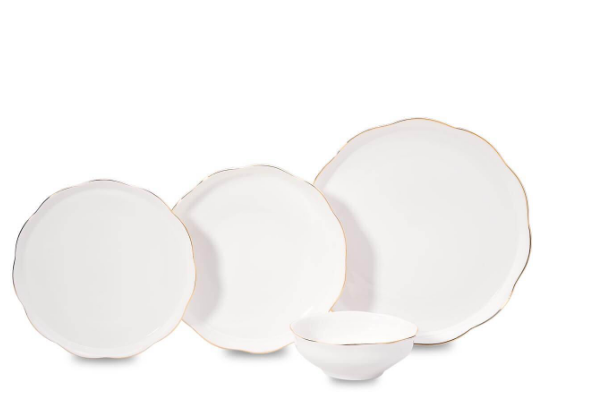 Korkmaz A8160 Manolya Coll. 60 P Yemek Takımı-Gold
