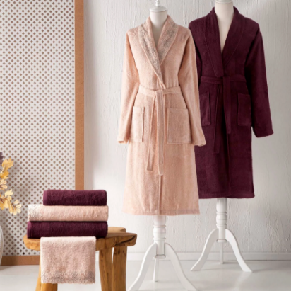 Taç 1500214451 E.bamboo Aile Set Lınn Somon Bordo