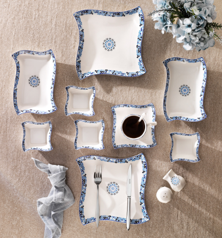 Schafer Twist Kahvaltı Takımı-32 Parça-mavi