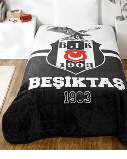 Taç 1500215433 Lisanslı Beşiktaş Kara Kartal Battaniye