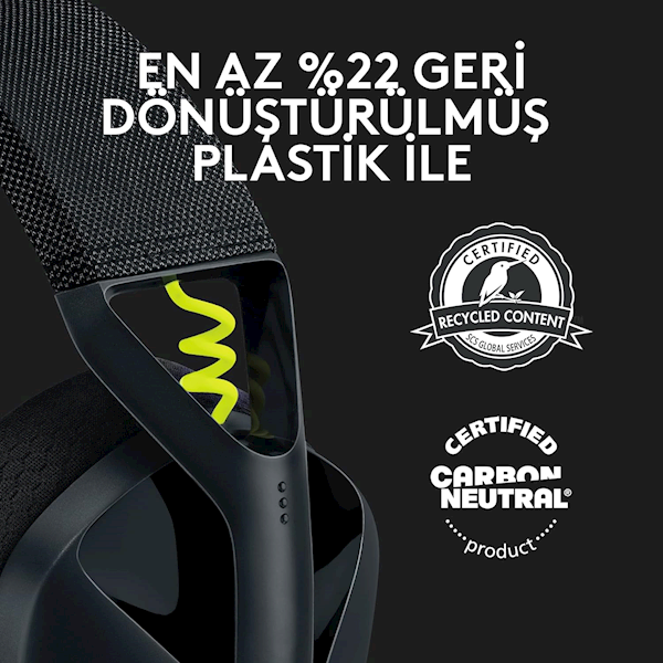 Logitech G435 Lightspeed Kablosuz Mikrofonlu Kulak Üstü Oyuncu Kulaklığı Siyah Görseli