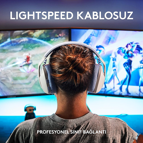 Logitech G435 Lightspeed Kablosuz Mikrofonlu Kulak Üstü Oyuncu Kulaklığı Beyaz Görseli