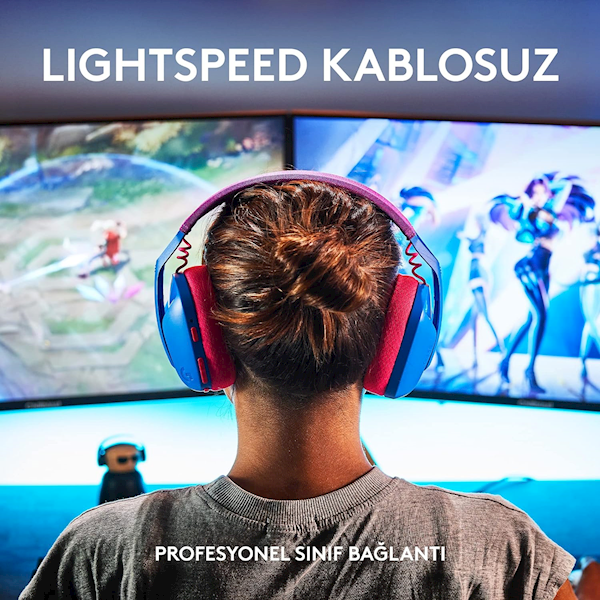 Logitech G435 Lightspeed Kablosuz Mikrofonlu Kulak Üstü Oyuncu Kulaklığı Mavi Görseli