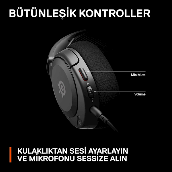Steelseries Arctis Nova 1 Kablolu Mikrofonlu Kulak Üstü Oyuncu Kulaklığı Siyah Görseli