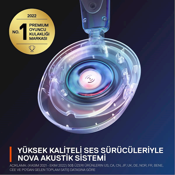 Steelseries Arctis Nova 1 Kablolu Mikrofonlu Kulak Üstü Oyuncu Kulaklığı Siyah Görseli