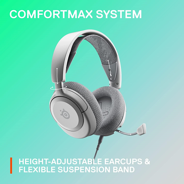 Steelseries Arctis Nova 1 Kablolu Mikrofonlu Kulak Üstü Oyuncu Kulaklığı Beyaz Görseli