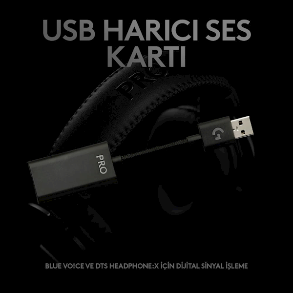 Logitech G Pro X 7.1 981-000818 Kablolu Mikrofonlu Kulak Üstü Oyuncu Kulaklığı Görseli