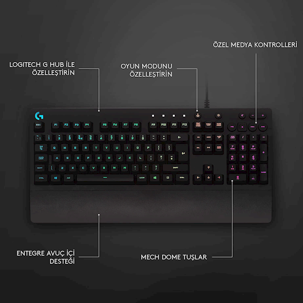 Logitech G213 Prodigy Kablolu Oyuncu Klavyesi Görseli