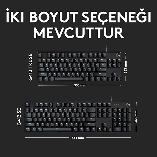 Logitech G413 Se 920-010556 Kablolu Mekanik Oyuncu Klavyesi Görseli