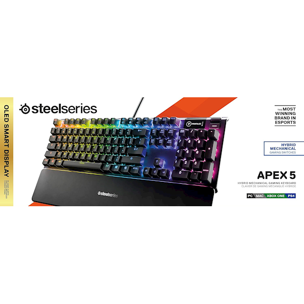 Steelseries Apex 5 Hibrit Rgb Kablolu Blue Switch Kablolu Mekanik Oyuncu Klavyesi Görseli