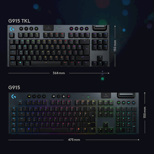Logitech G915 Tkl 920-009537 Abd Kablolu/kablosuz Mekanik Oyuncu Klavyesi Görseli