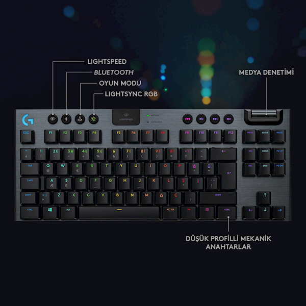 Logitech G915 Tkl 920-009537 Abd Kablolu/kablosuz Mekanik Oyuncu Klavyesi Görseli