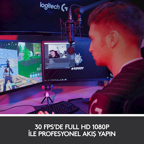 Logitech C922 Pro Stream 960-001088 Mikrofonlu Webcam Görseli