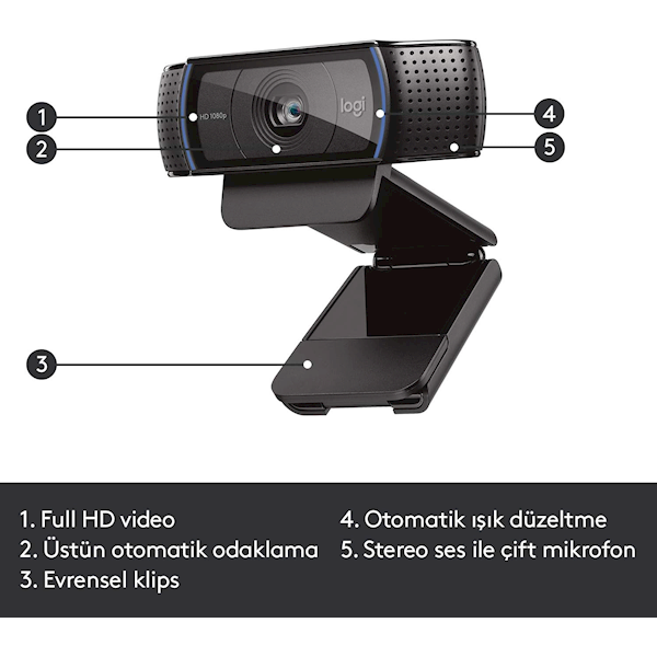 Logitech C920 960-001055 Mikrofonlu Webcam Görseli