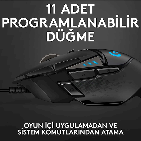 Logitech G502 Hero Rgb Kablolu Optik Oyuncu Mouse Görseli