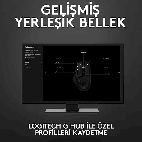 Logitech G502 Hero Rgb Kablolu Optik Oyuncu Mouse Görseli