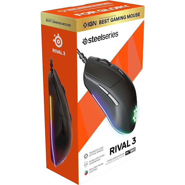 Steelseries Rival 3 Rgb Kablolu Optik Oyuncu Mouse Görseli