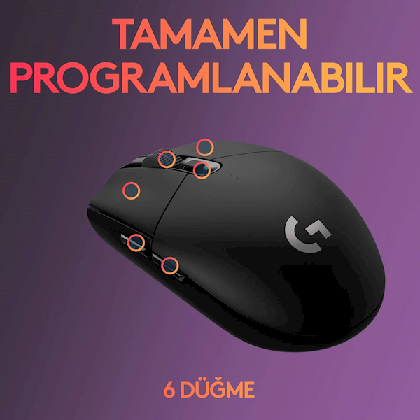 Logitech G305 Lightspeed 910-005283 Wireless Optik Oyuncu Mouse Siyah Görseli