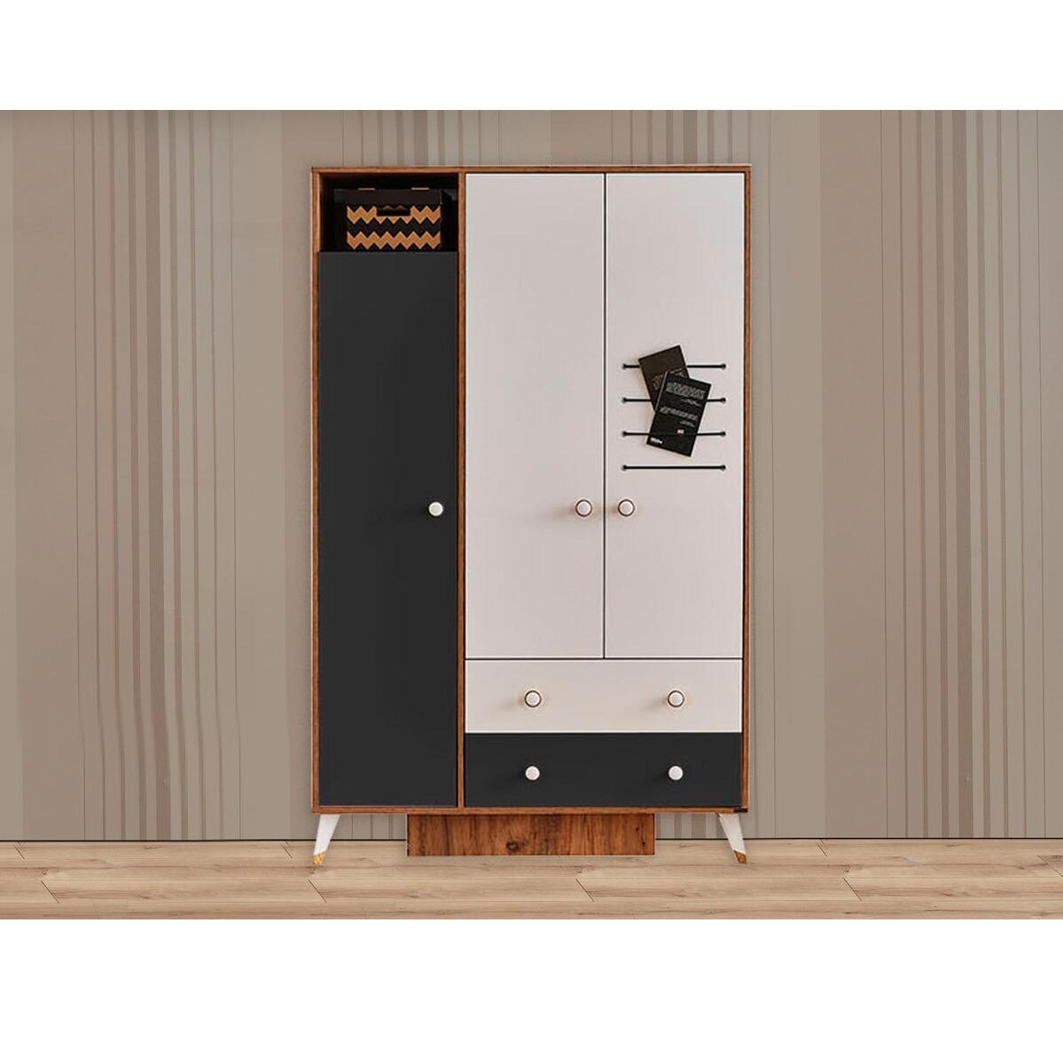 Smart 3 Kapaklı Genç Odası Takımı / 3 Kap. Dolap - Başlıklı Karyola - Ç.Masası Alt Görseli