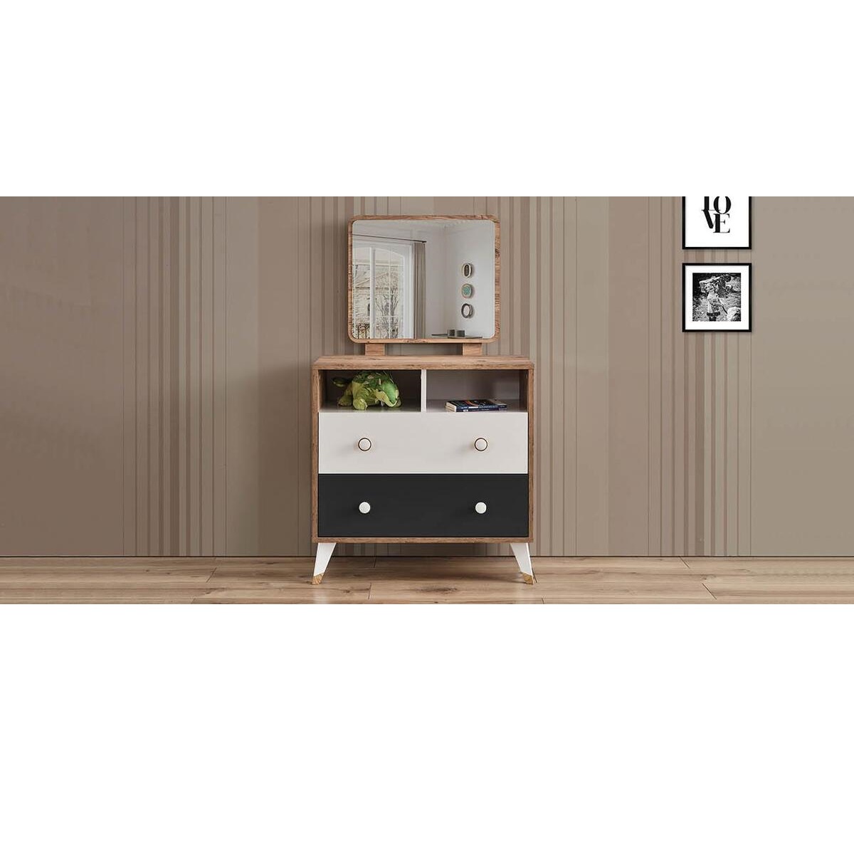 Smart 3 Kapaklı Genç Odası Takımı / 3 Kap. Dolap - Başlıklı Karyola - Ç.Masası Alt Görseli