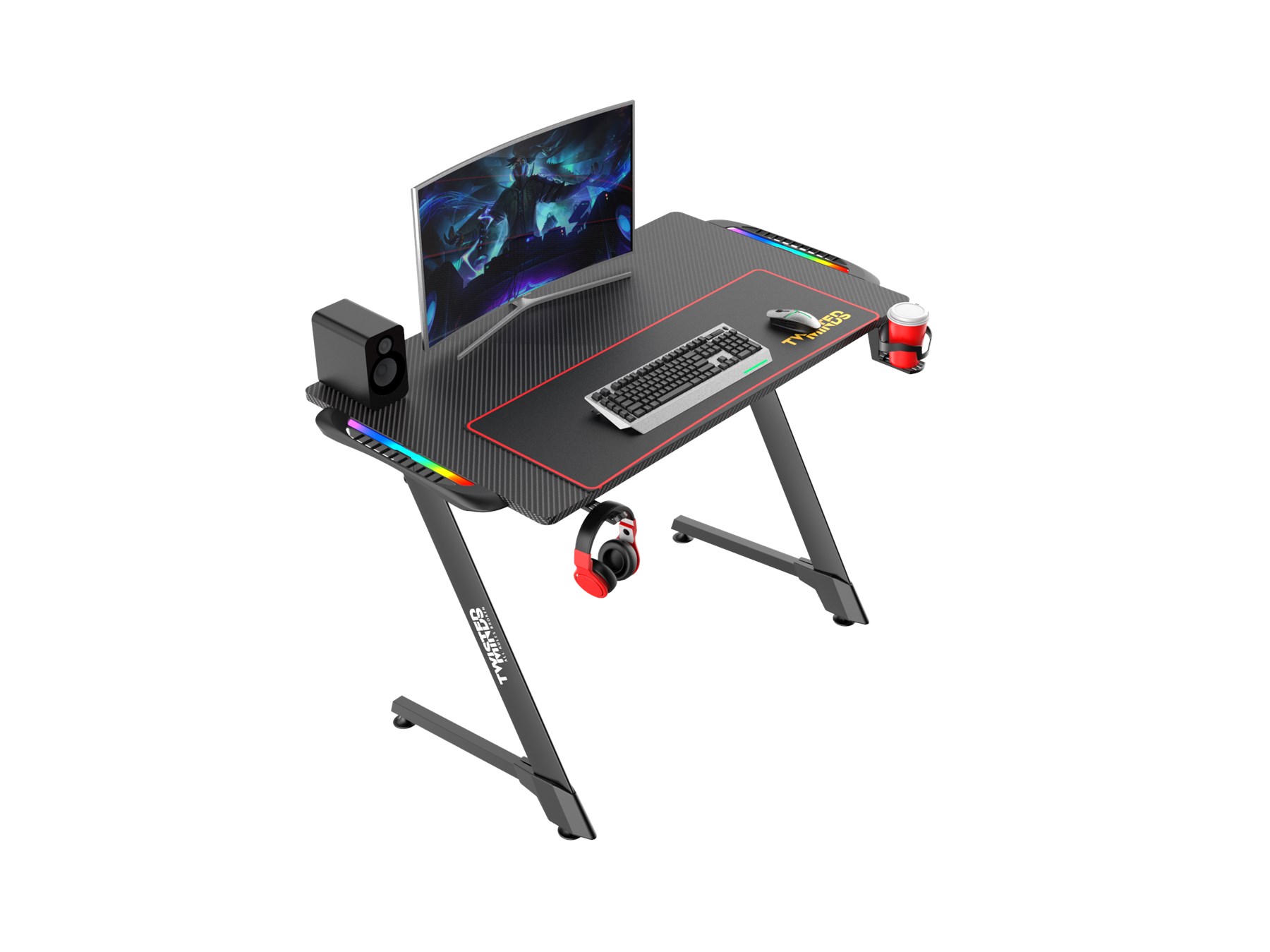 Twısted Mınds Z Desıgn Tm-z-1060-rgb Karbon Fiber E-spor Oyuncu Masası