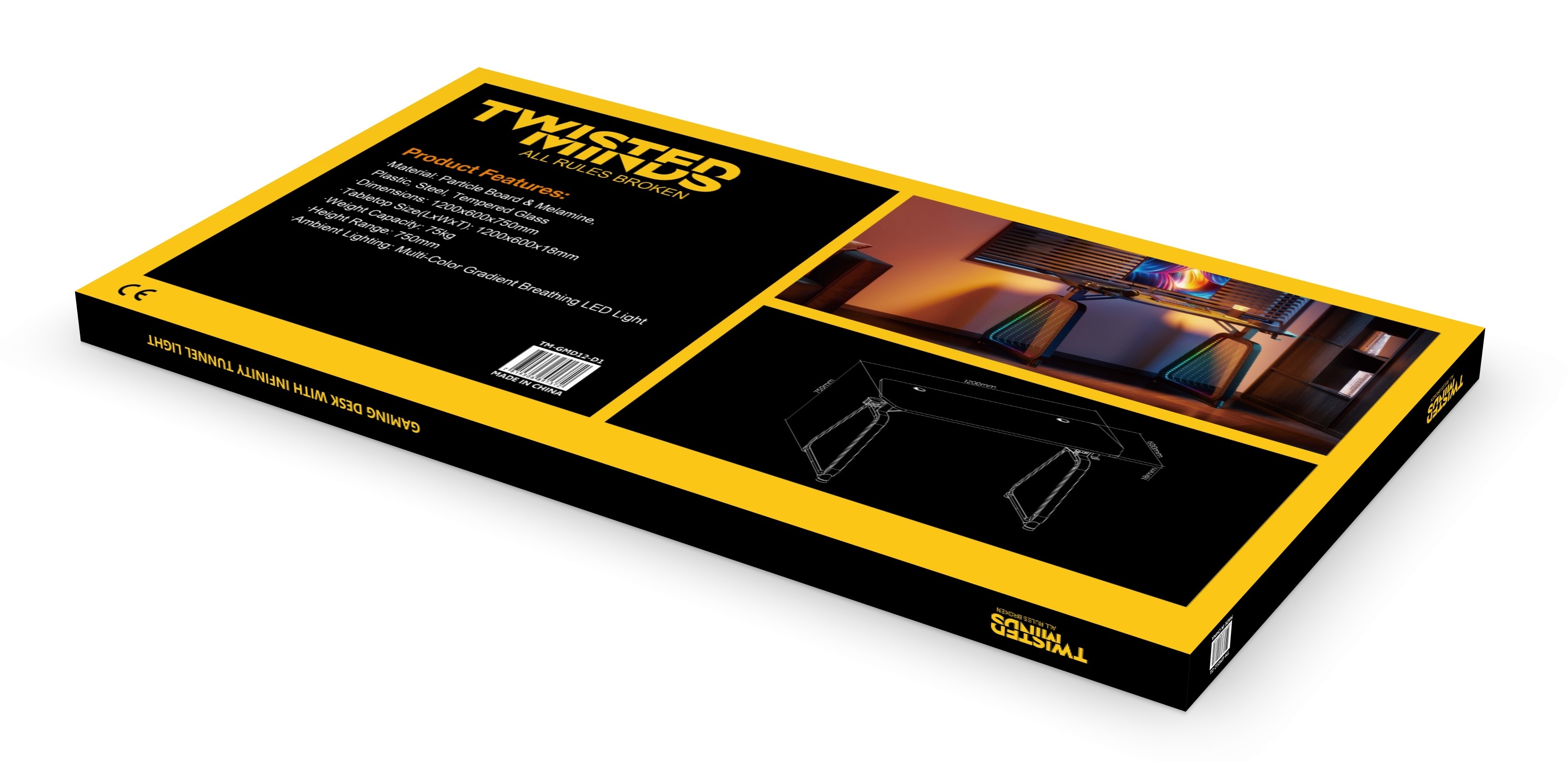 Twısted Mınds Tm-gmd12-1d Infınıty Pro Karbon Fiber E-spor Oyuncu Masası Görseli