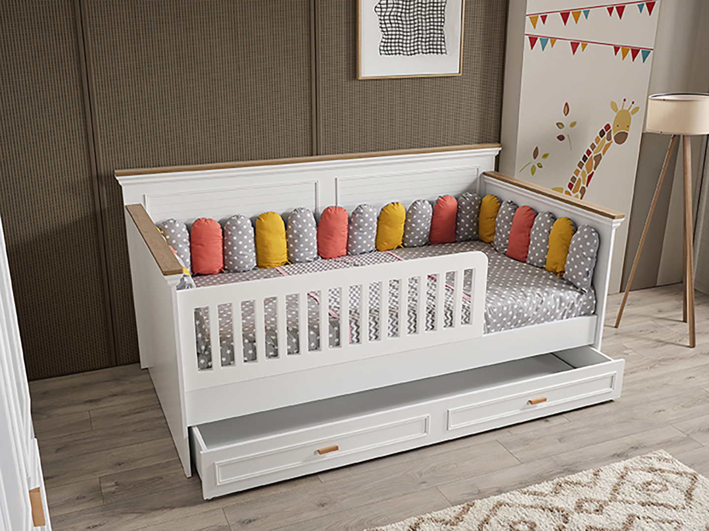 Gencecix Lofter Montessori Genç Odası Takımı ( Dolap-beşik-çamaşırlık ) Görseli