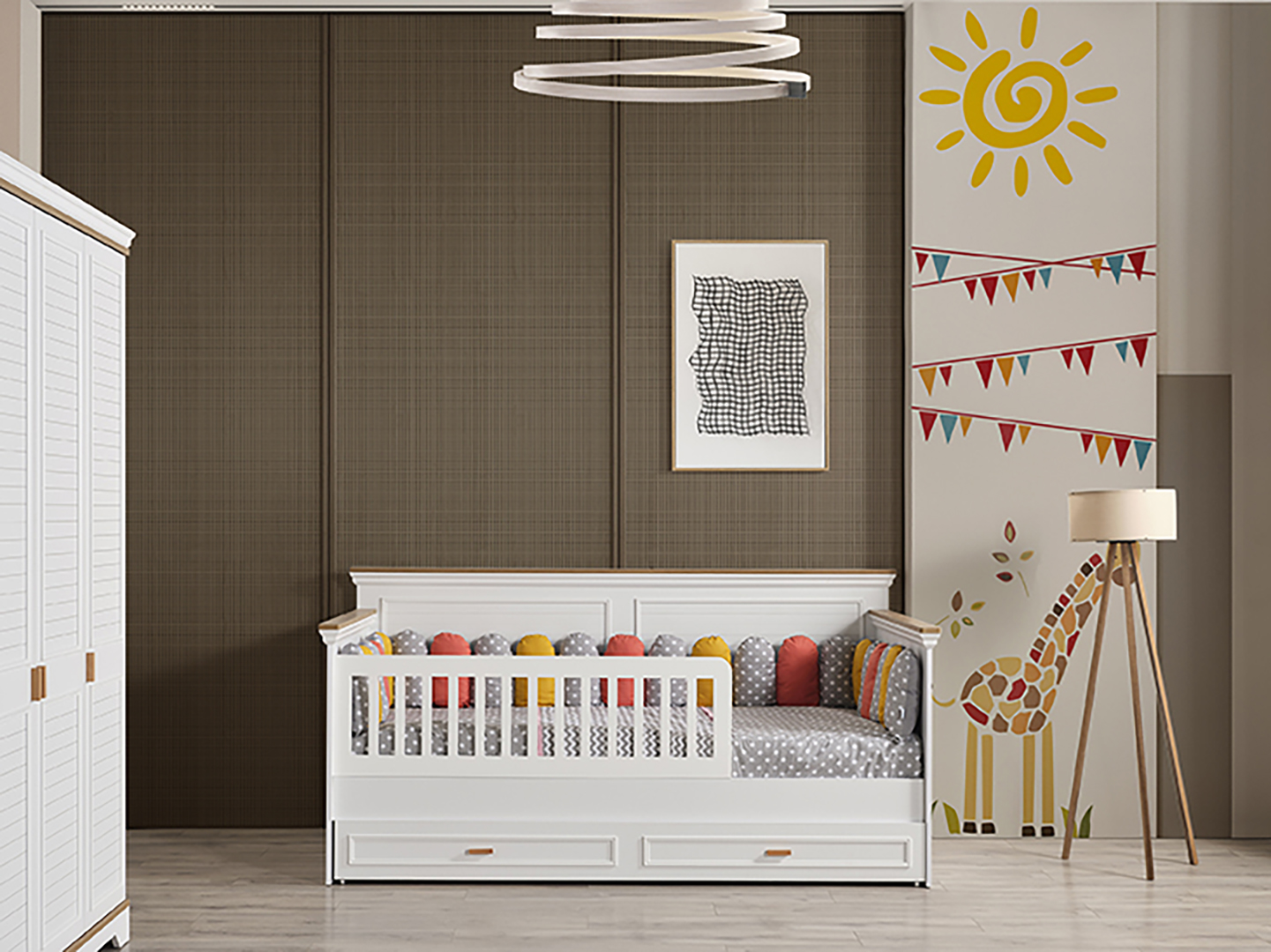 Gencecix Lofter Montessori Genç Odası Takımı ( Dolap-beşik-çamaşırlık ) Görseli