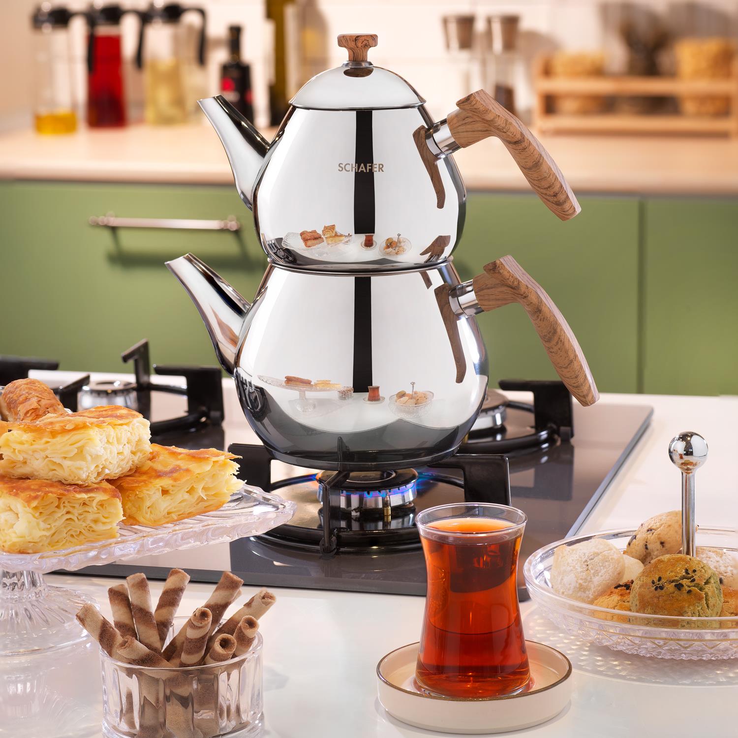 Schafer Tea Chef Orta Boy Çaydanlık Takımı 4 Parça-kahve