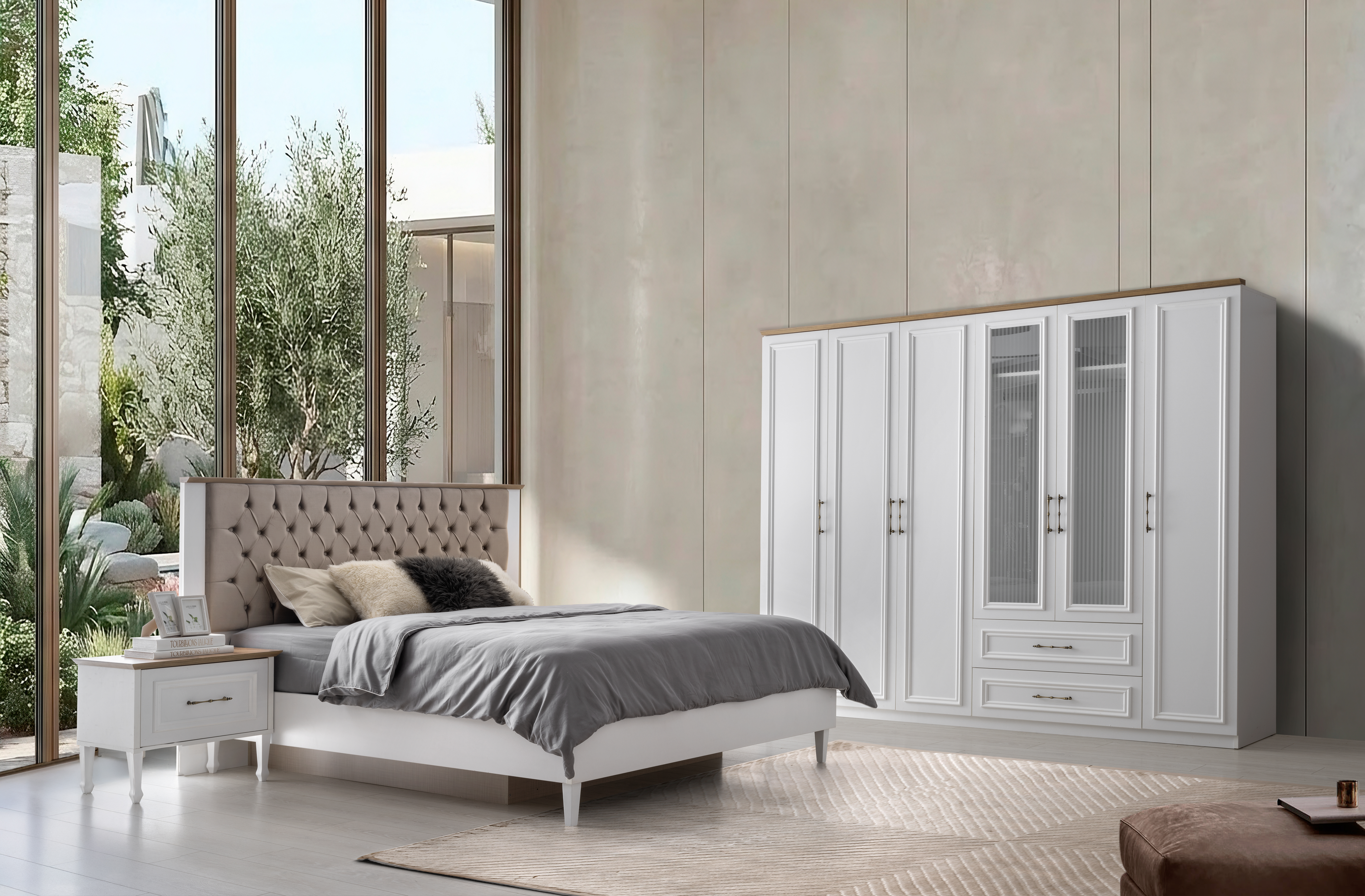 Vize Alsara 6 Kapaklı Yatak Odası Takımı ( Bazalı )