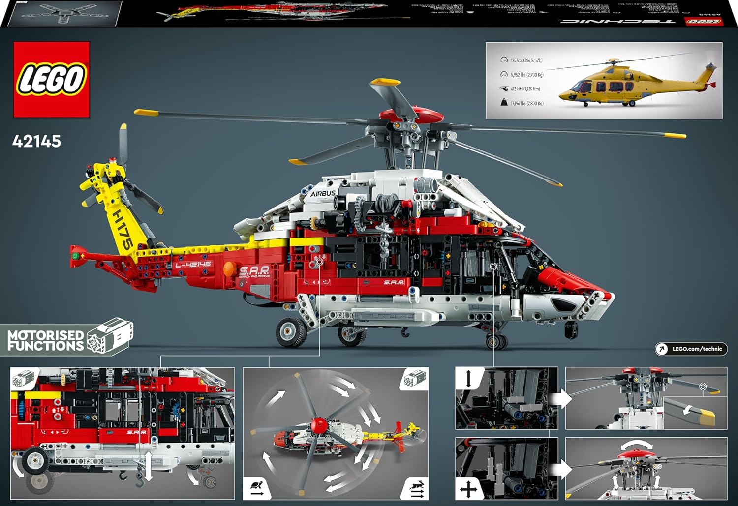 Lego 42145 Technic Airbus H175 Kurtarma Helikopteri Görseli