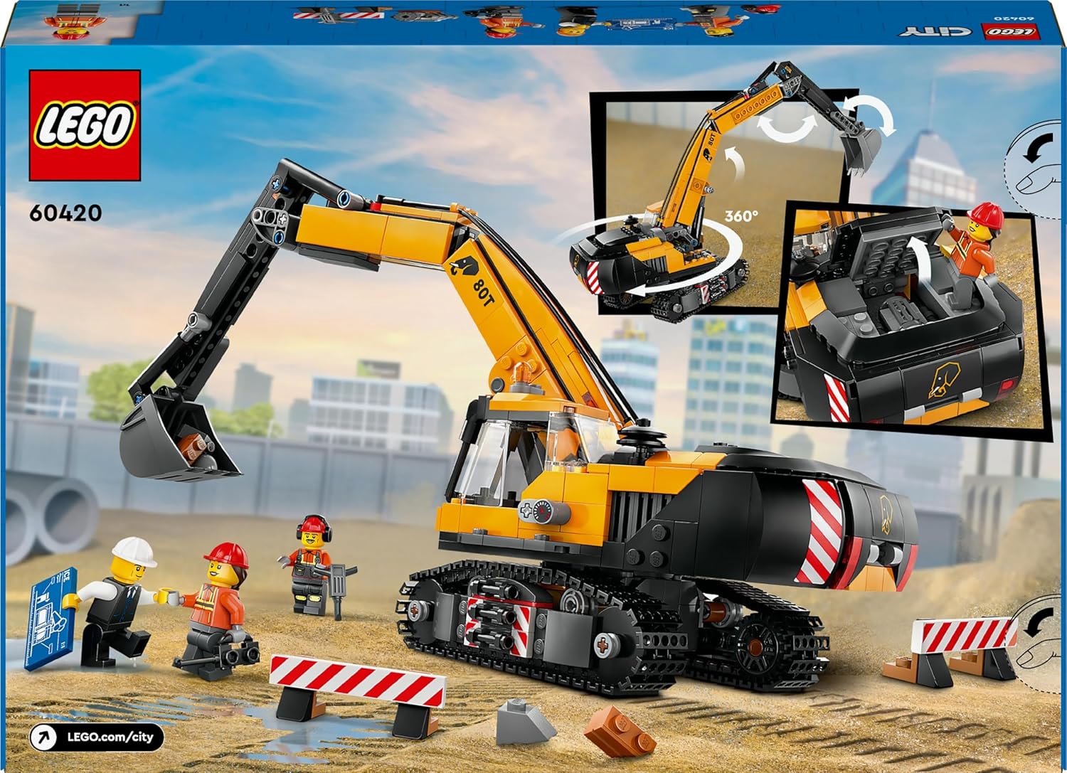 Lego 60420 City Sarı İnşaat Ekskavatörü Görseli