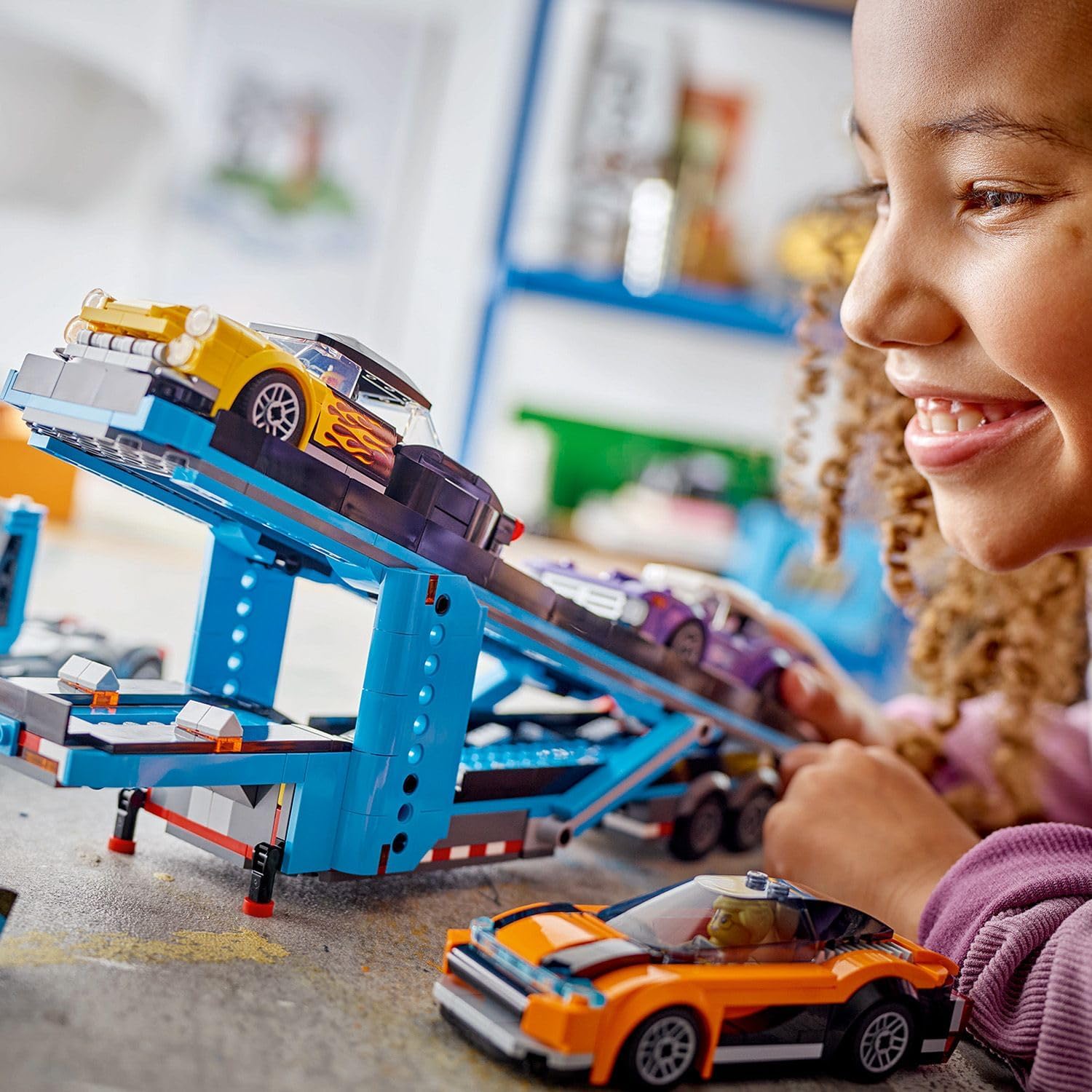 Lego 60408 City Spor Arabalı Araç Taşıma Kamyonu Görseli