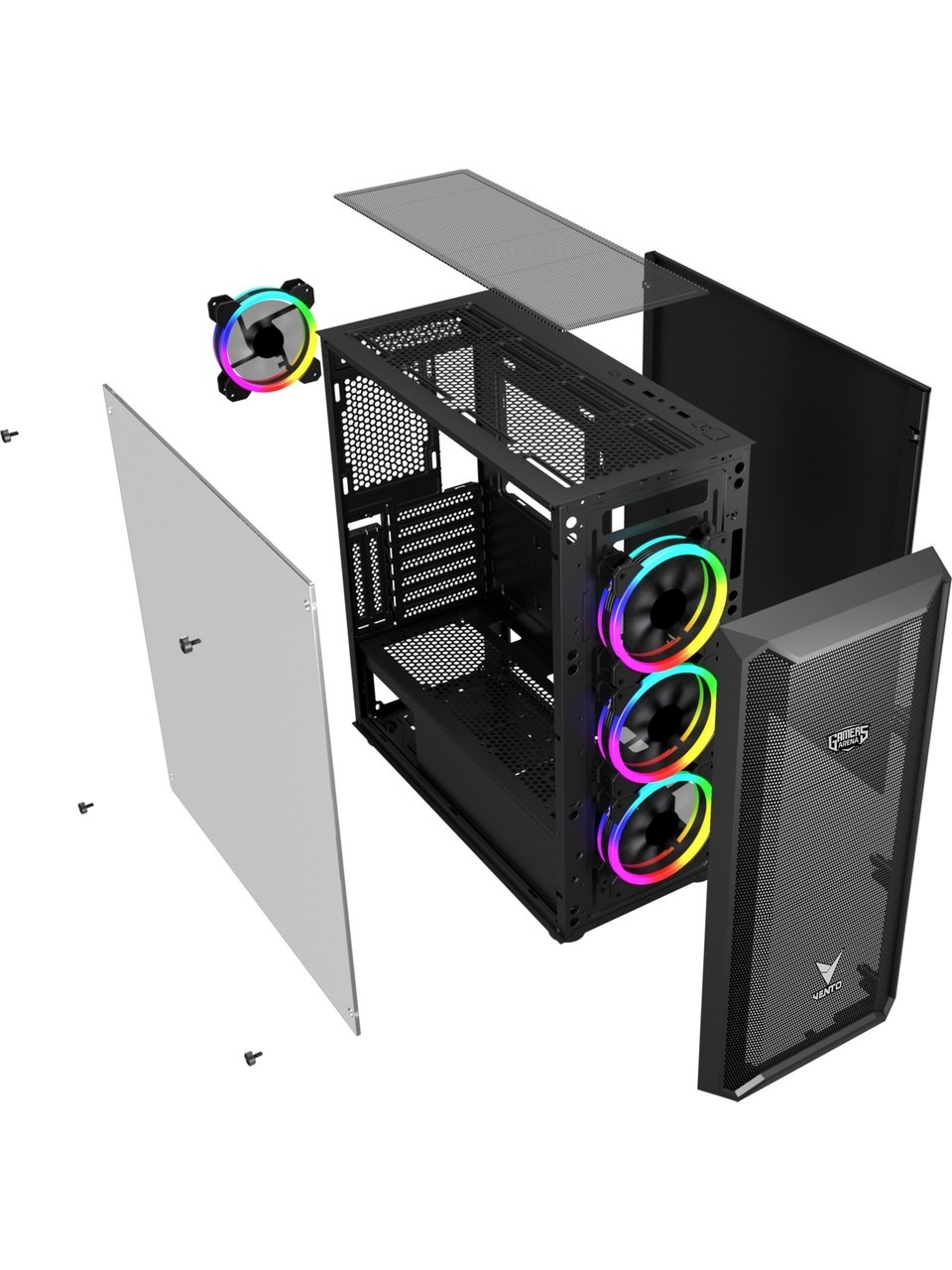 Gamers Arena Vento Vg16al Mesh Fsp 650w 80+ Hyper Pro 4x120mm Rgb Fan E-atx Gamıng Kasa Görseli