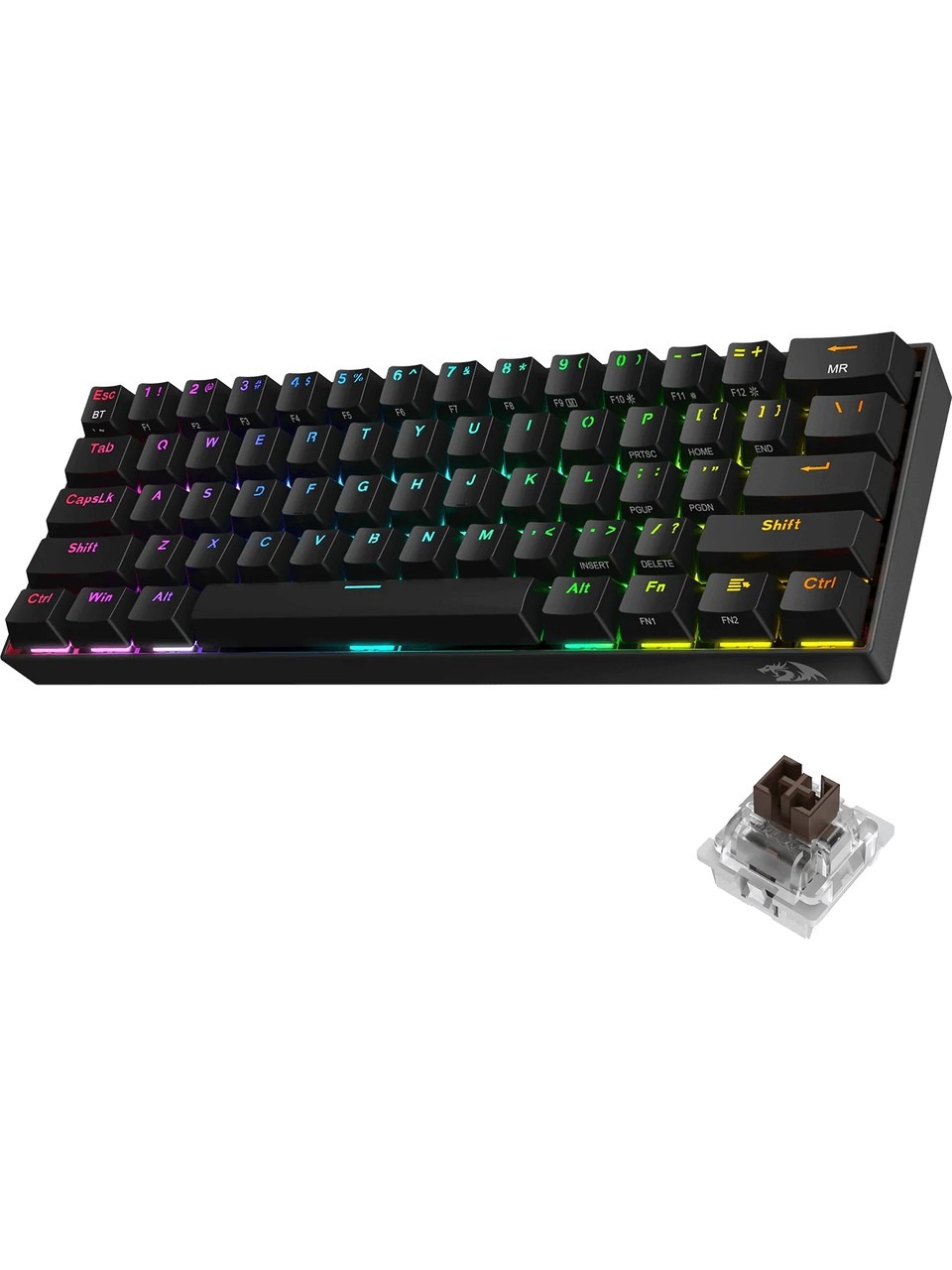 Redragon K530-rgb-pro Rgb Brown Swıtch Kablosuz Mekanik Q Gaming Klavye Siyah Görseli