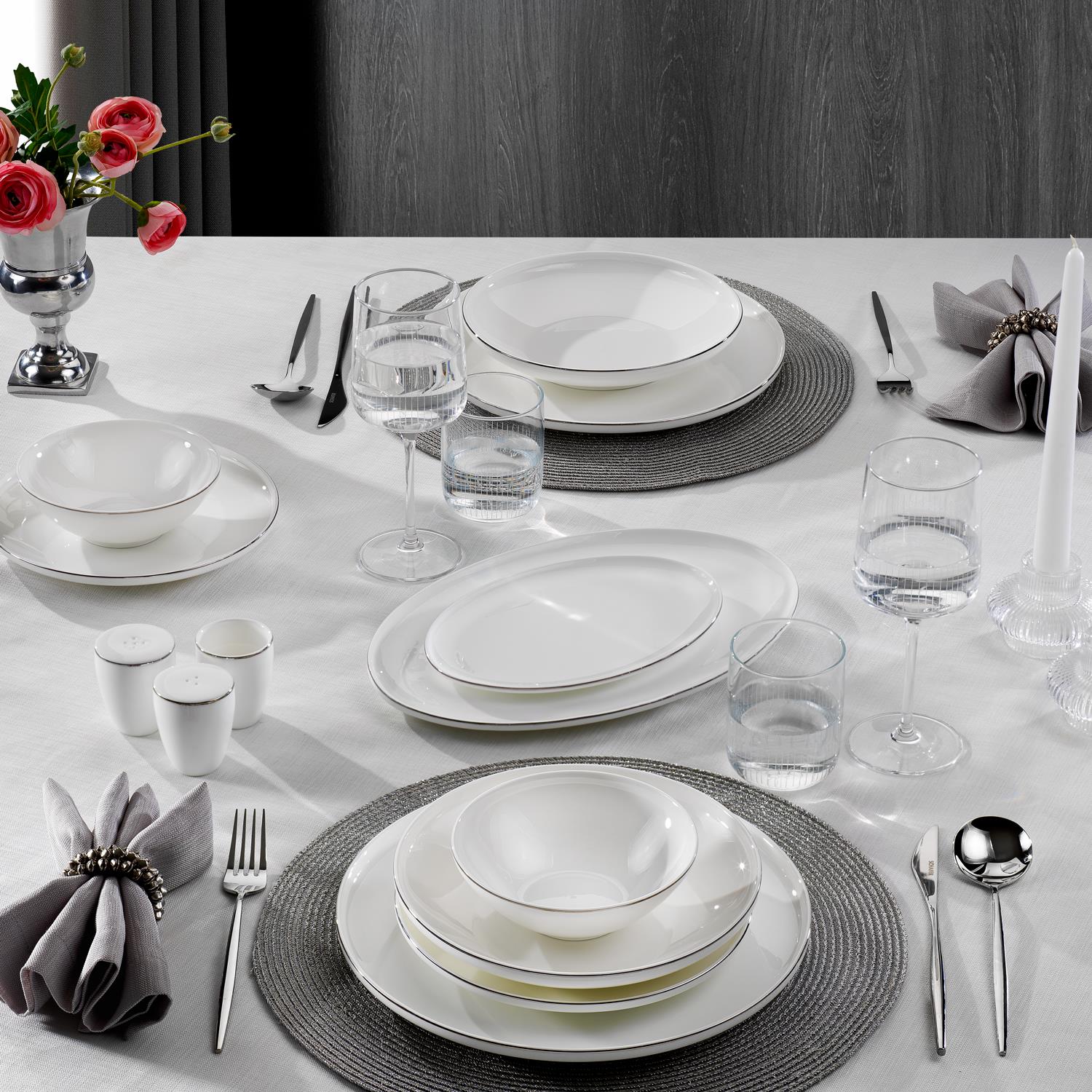 Schafer Chance  Yemek Takımı 56 Parça-Platin Görseli