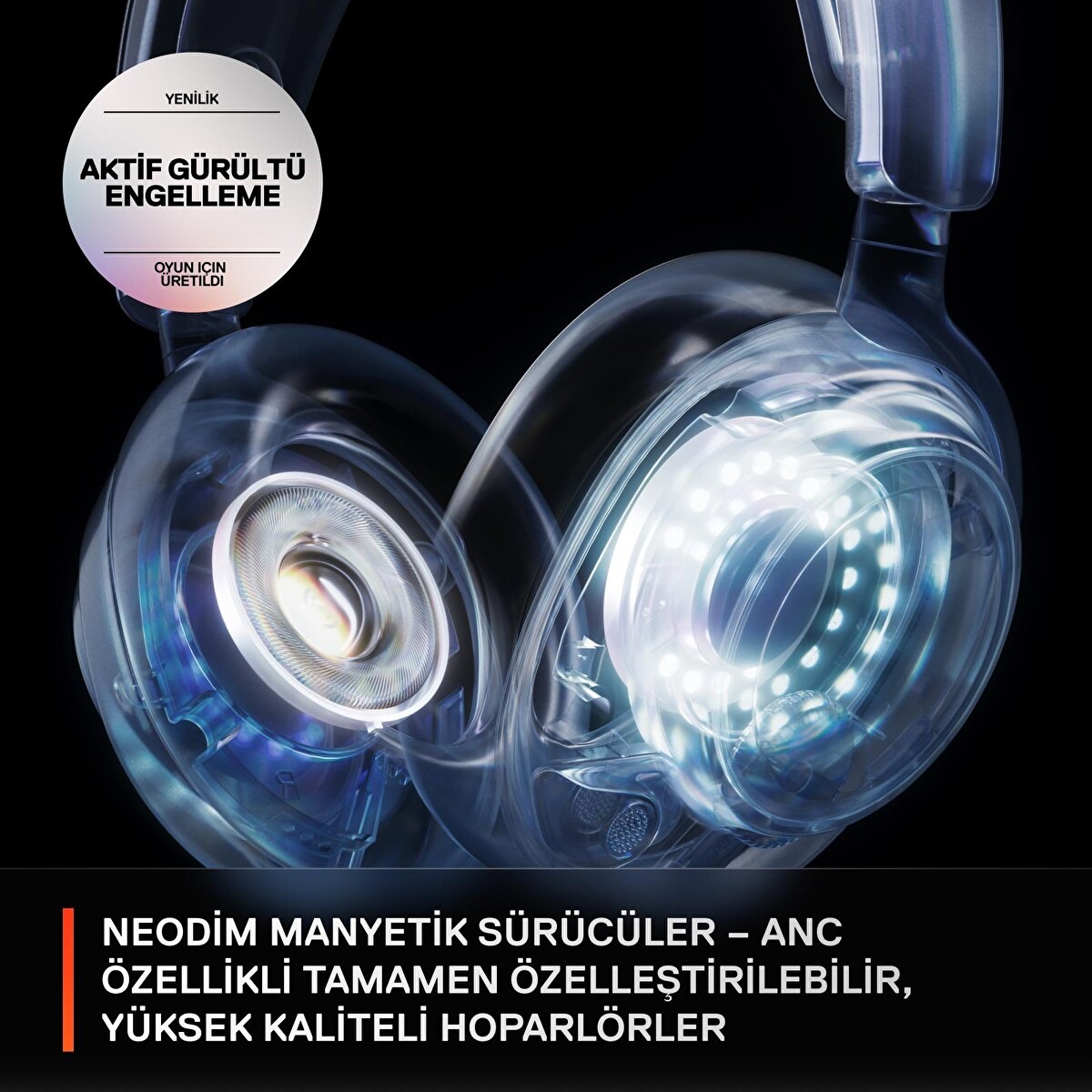 SteelSeries Arctis Nova Pro Kablosuz Kulak Üstü Oyuncu Kulaklığı Beyaz Görseli