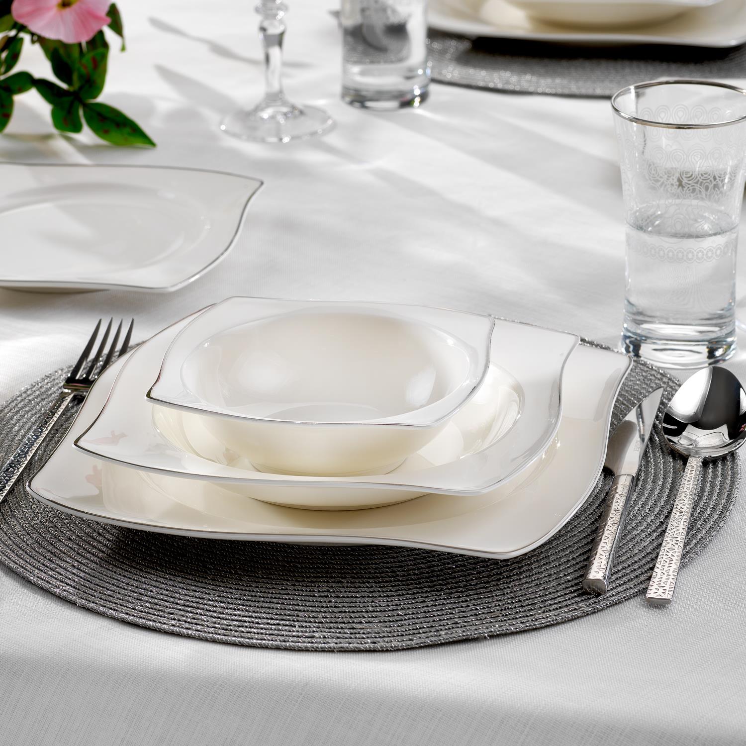 Schafer Bety Yemek Takımı 48 Parça-Platin Görseli