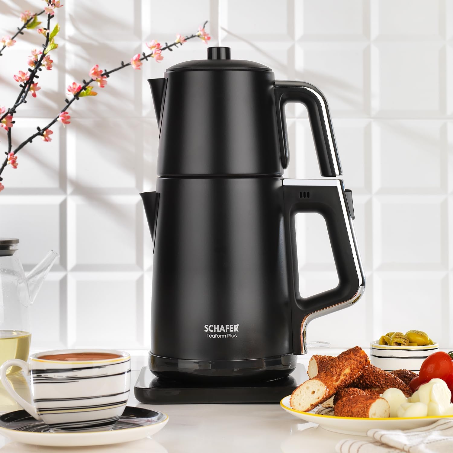 Schafer Teaform Plus Paslanmaz Çay Makinesi-siyah