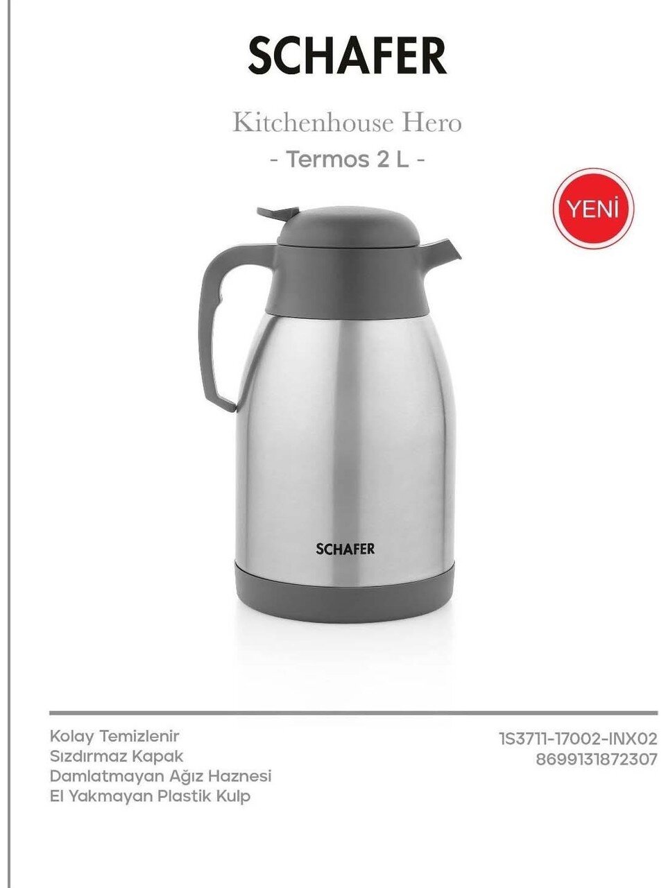 Schafer Kitchenhouse Hero Termos 2 Lt-ınox