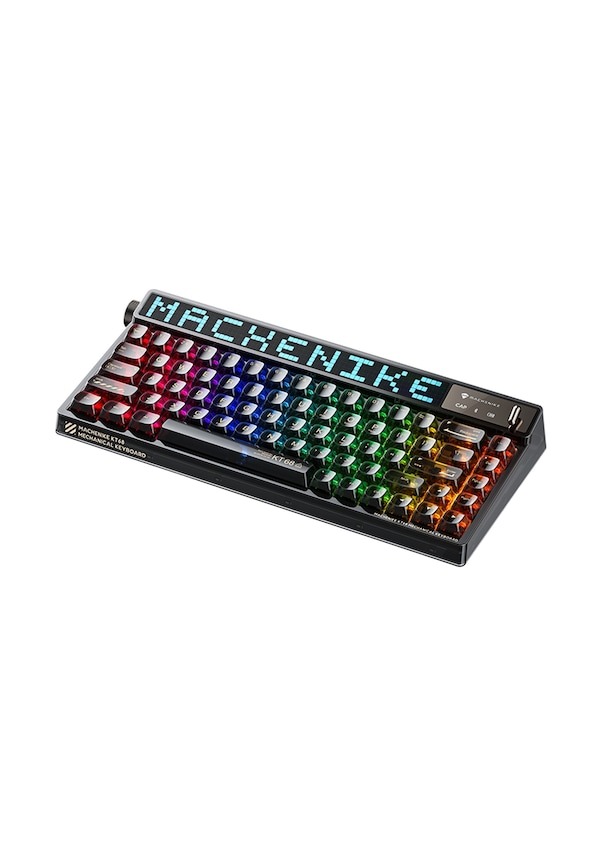 Machenike Kt68 Pro Tri-mode Yellow Switch Lcd Rgb Siyah İngilizce Gaming Klavye Görseli