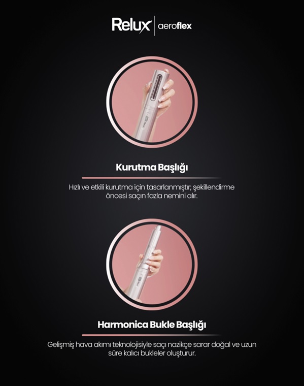 Relux Rms9200P Aeroflex 6in1 Saç Şekillendirici Pink Görseli
