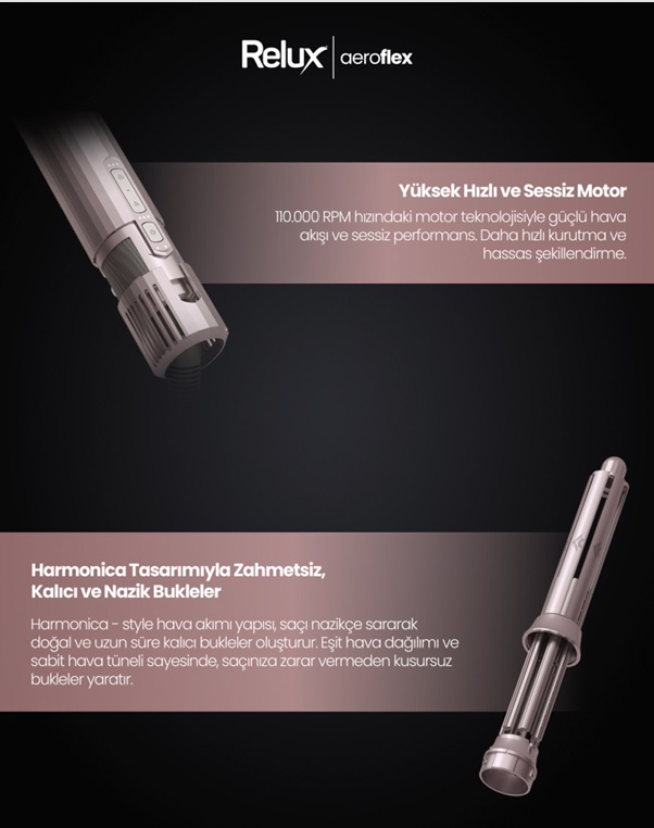 Relux Rms9200P Aeroflex 6in1 Saç Şekillendirici Pink Görseli
