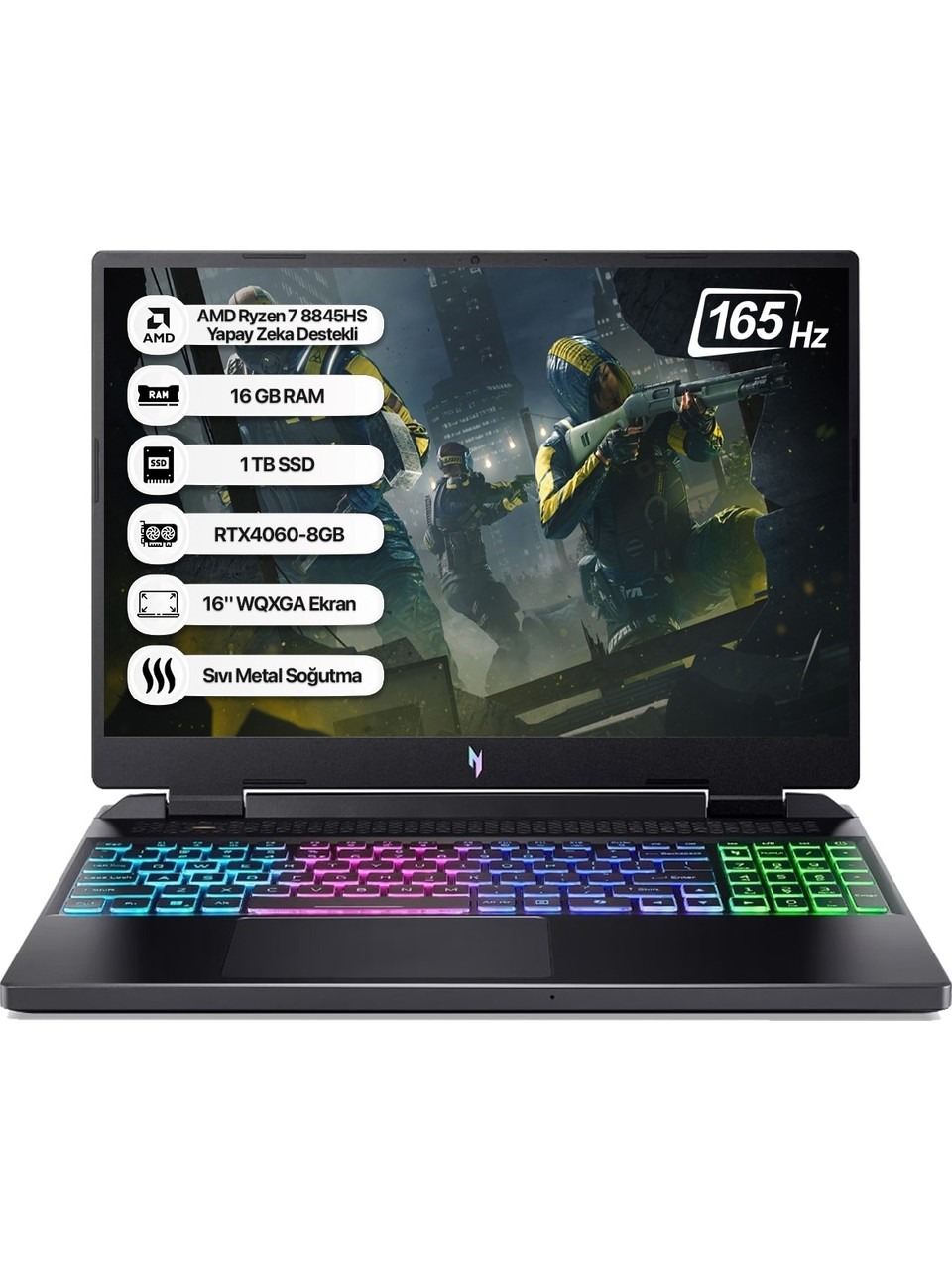 Acer Nitro 16 An16-42-r53a Nh.qskey.001 R7 8845hs 16 Gb 1 Tb Ssd Rtx4060 16" Gaming Notebook