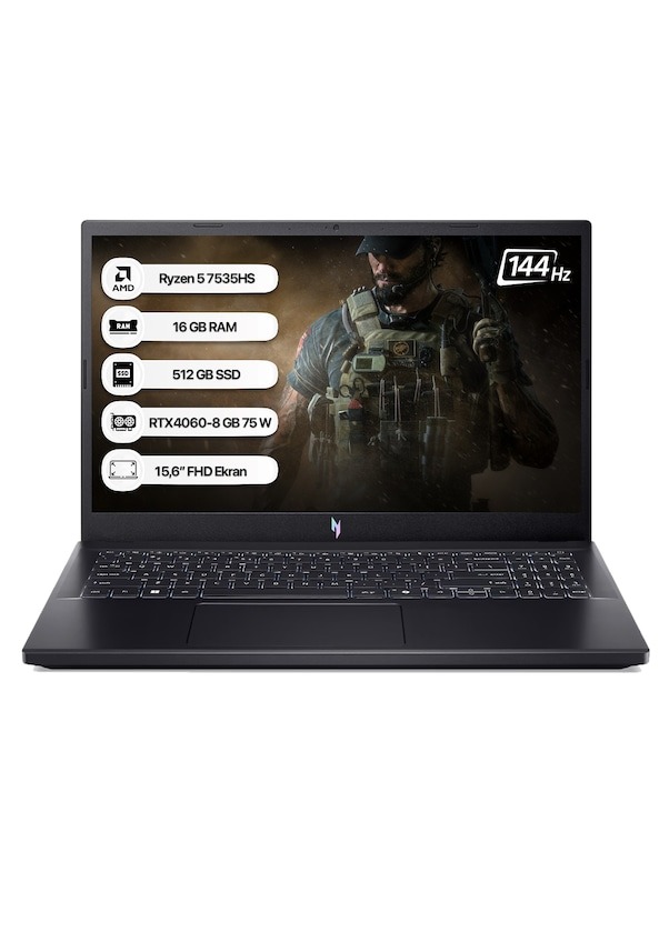 Acer Nitro V15anv15-41-r47e Nh.qsfey.004 R7 7535hs 16 Gb 512 Gb Ssd Rtx4060 15.6 Gaming Notebook