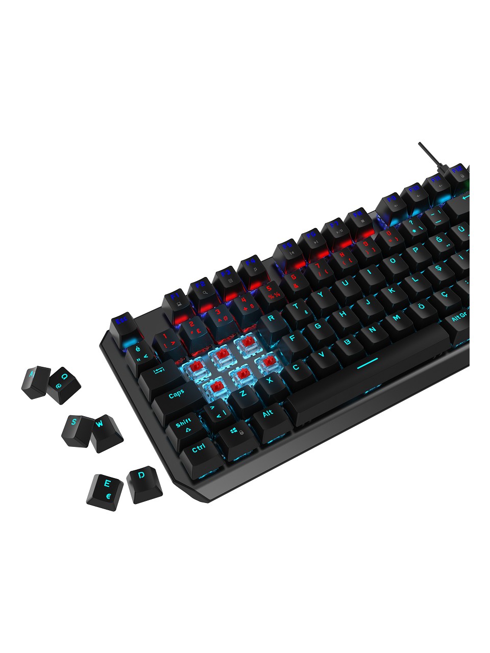 Gamepower Overlord Red Switch Kablolu Mekanik Oyuncu Klavyesi Görseli